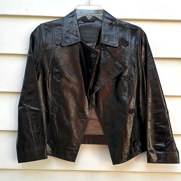 Allsaints Deebee Leather Blazer/ black - Picture 2 of 8